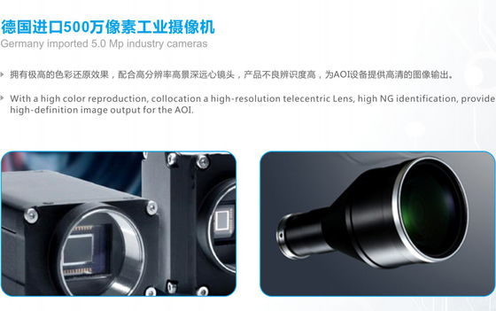 Online AOI Automatic Optical Inspection Machine High Resolution Camera For 0201 Chip