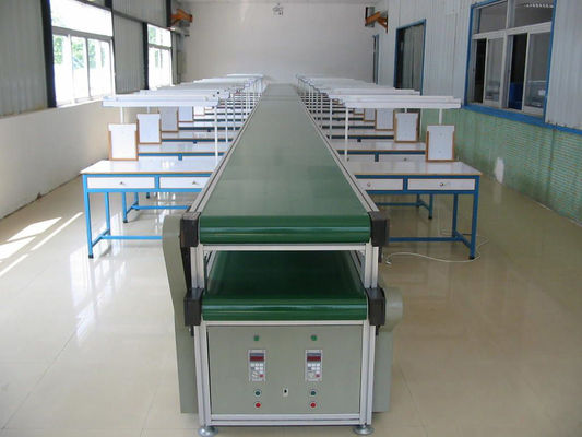 12M PCB SMT Production Line 400mm 500mm Width Green PVC ESD Belt Conveyor