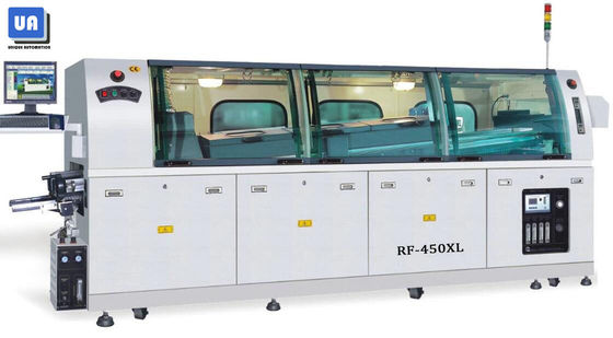 CE 3P AC220V Wave Soldering Equipment 450mm Conveyor Step Motor Control